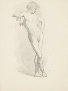 Study of Standing Male Nude Leaning on a Ledge